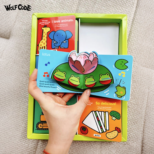 Children's 3D Lift-the-Flap Book： So delicious、Flowers and trees、Let's drive!、Little bug、I love animals、In the sea