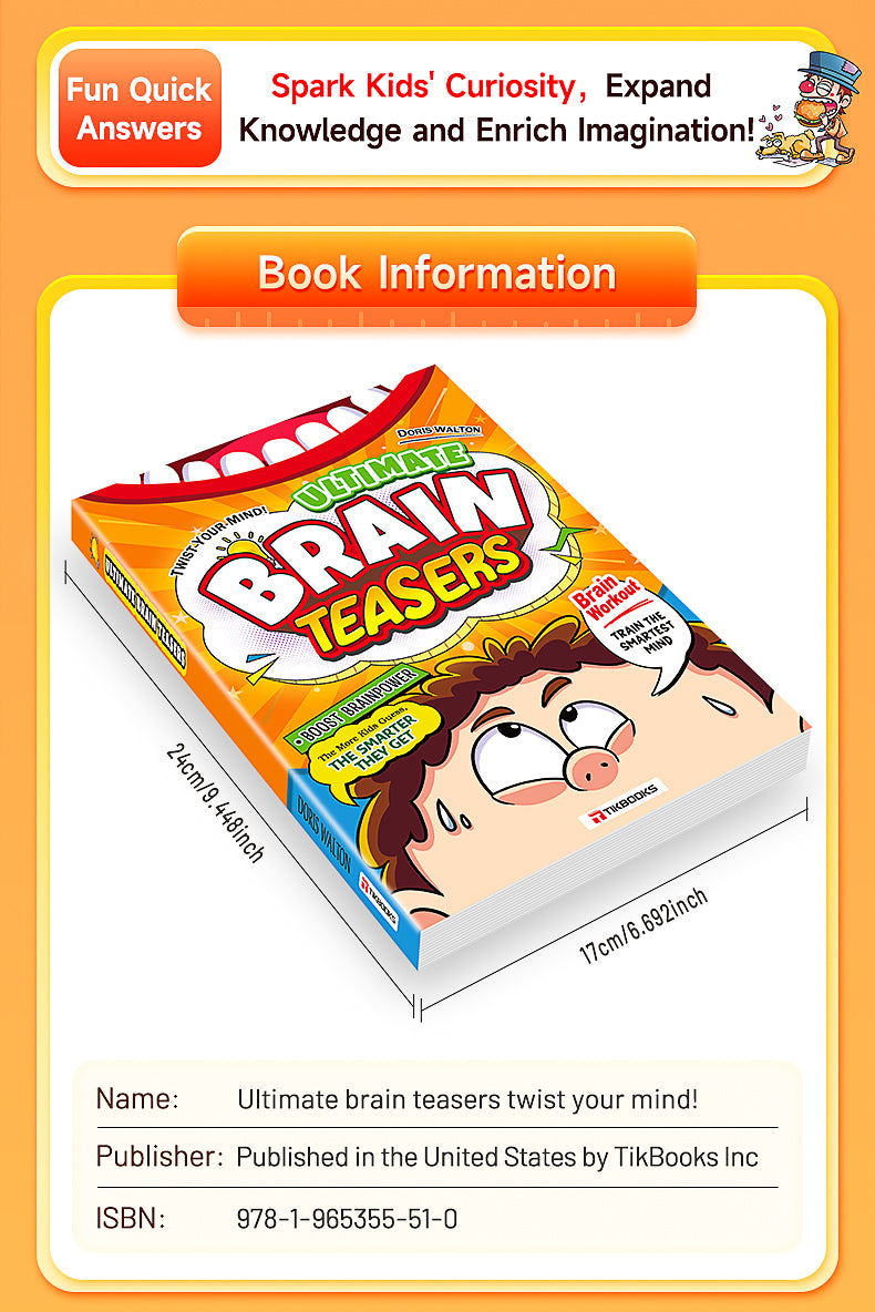 【TIKBOOKS】A collection of brain teasers and riddles for children, a fun and educational book to exercise the mind.