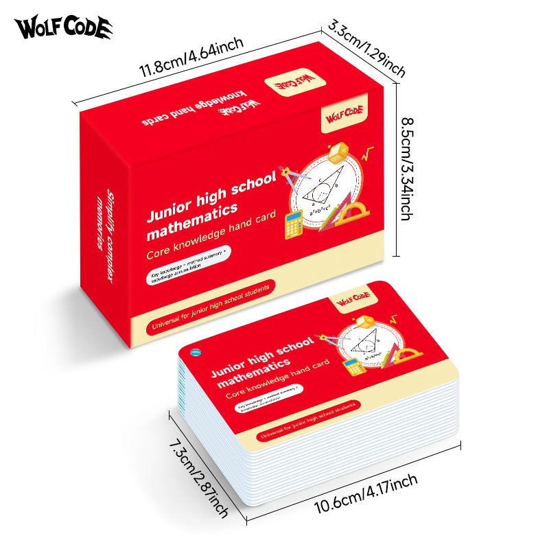 Core knowledge cards for junior high school mathematics