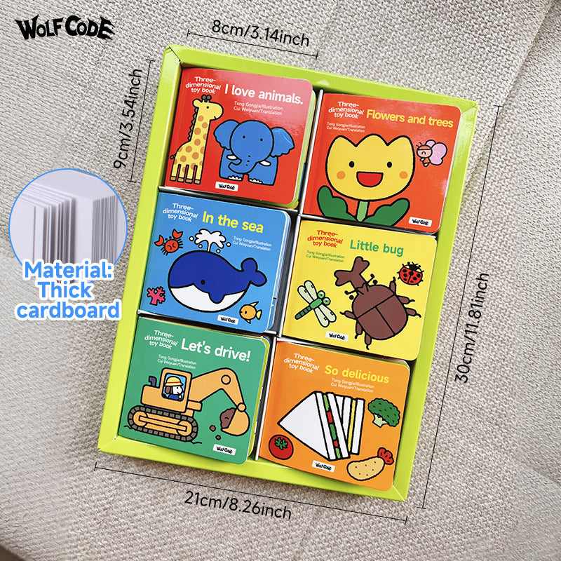 Children's 3D Lift-the-Flap Book： So delicious、Flowers and trees、Let's drive!、Little bug、I love animals、In the sea