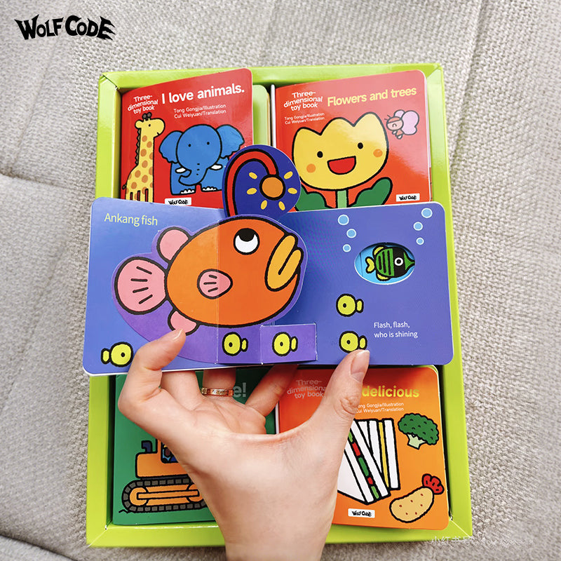 Children's 3D Lift-the-Flap Book： So delicious、Flowers and trees、Let's drive!、Little bug、I love animals、In the sea