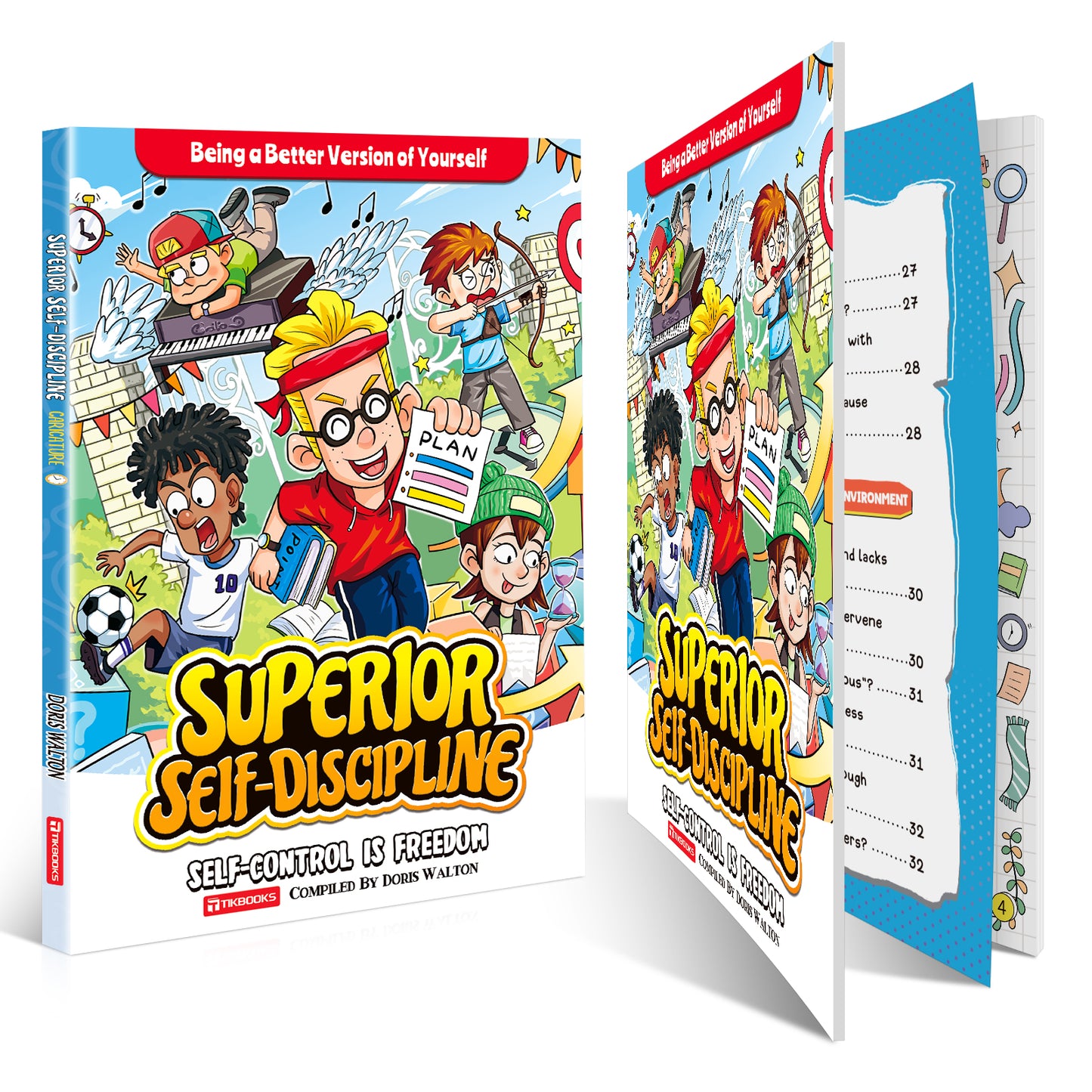 【TIKBOOKS】Comic fun white control ability enlightenment book.Comic Fun self-control children’s enlightenment book to improve self-control to achieve self-growth Paperback – Picture Book, May 27, 2025