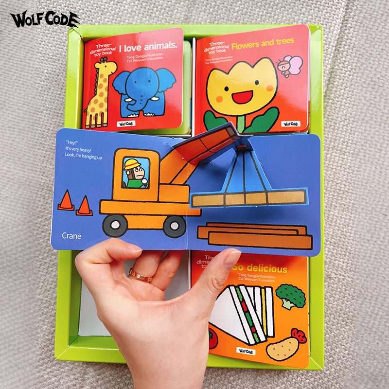 Children's 3D Lift-the-Flap Book： So delicious、Flowers and trees、Let's drive!、Little bug、I love animals、In the sea