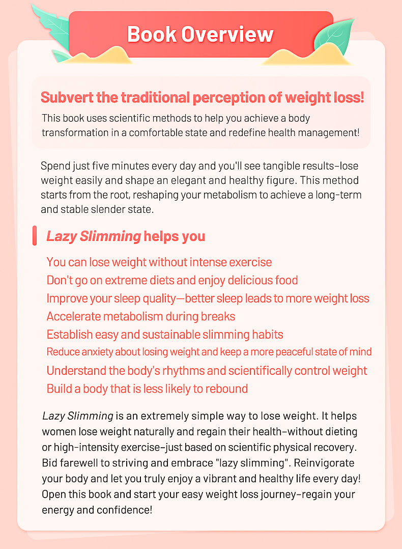 【TIKBOOKS】Slimming books for the lazy, stop failed fat-burning attempts and shape your perfect figure.