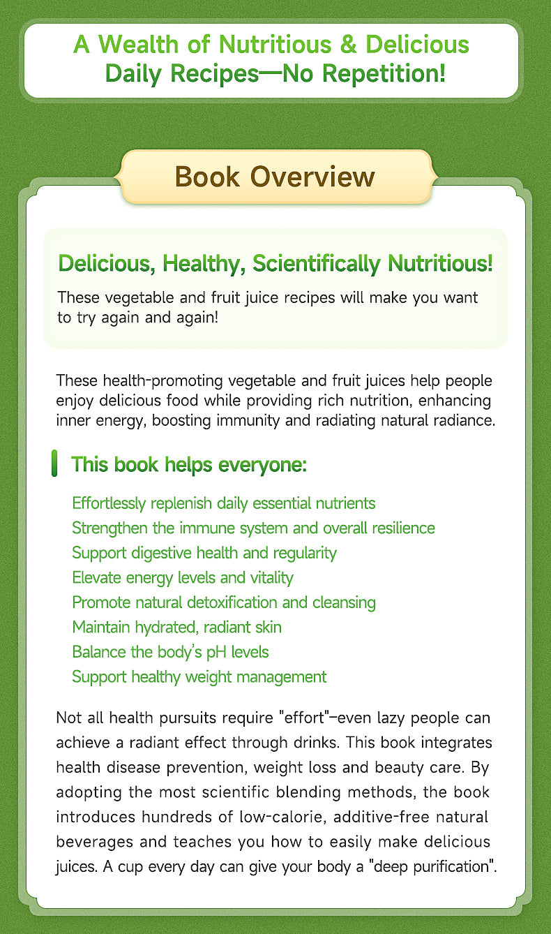 【TIKBOOKS】Daily One Cup of Vegetable and Fruit Juice Recipe: Nutritious Breakfast Family Easy-to-Handle Cookbook