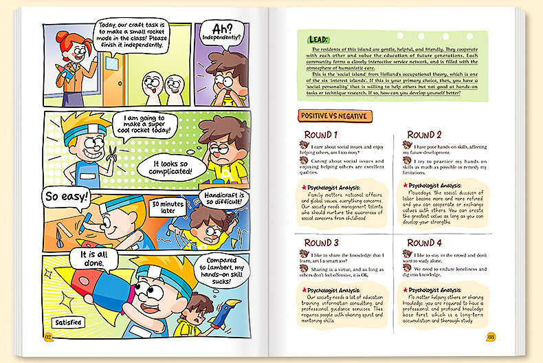 【TIKBOOKS】Children's comic psychology Elementary school students' books for educational growth full-color comic books Paperback