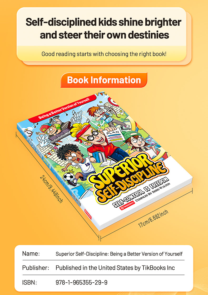 【TIKBOOKS】Comic fun white control ability enlightenment book.Comic Fun self-control children’s enlightenment book to improve self-control to achieve self-growth Paperback – Picture Book, May 27, 2025