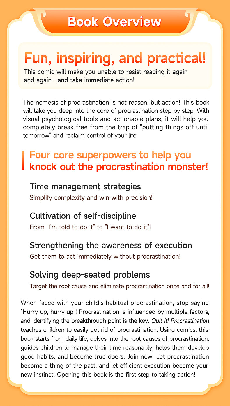 【TIKBOOKS】Beat Procrastination: The Complete System to Help Your Child Outperform 90% of Peers Paperback – Picture Book, January 1, 2023
